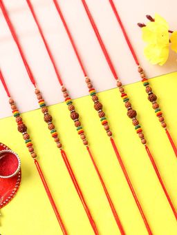 PANASH - Toned Rudraksha Rakhi with Roli Chawal