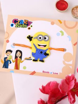 PANASH - Kids Minions Characterst Rakhi with Roli Chawal