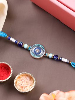 PANASH - Plated Evil Eye with Stone Studded Rakhi with Roli Chawal