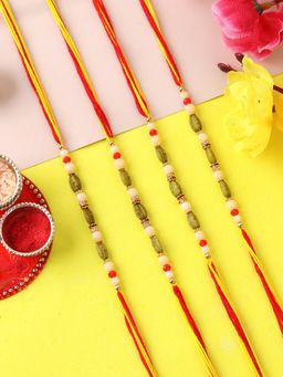 PANASH - Plated Beaded Bhaiya Bhabhi Rakhis with Roli Chawal