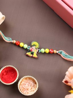 PANASH - Plated Ganesh Temple Shaped Rakhi with Roli Chawal