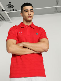 Puma - Ferrari Style Jacquard Polo Men Red T-Shirt