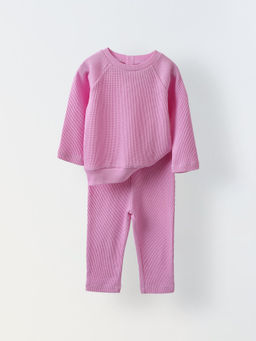 Spunkies - Infant Lavender Knit Cotton Casual Top & Joggers (Set of 2)