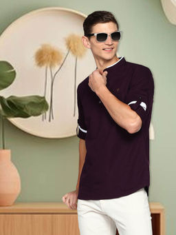 KUONS AVENUE - Mens Black Linen Cotton Short Kurta