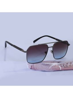 Carlton London - Premium Metallic with Black Toned & Polarised Lens Rectangle Sunglass for Men (59)