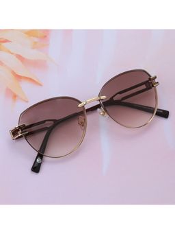 Carlton London - Premium Gold with Brown Toned & UV Protected Lens Cat Eye Sunglass for Women (55)
