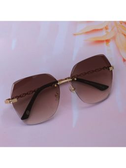 Carlton London - Premium Gold with Brown Toned & UV Protected Lens Oversized Sunglass for Women (58)