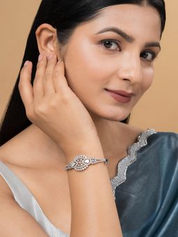Teejh - Gleam of Ganges CZ Stones Silver Plated Bracelet