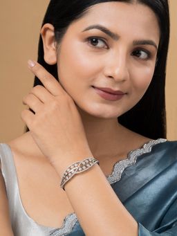 Teejh - Zeenat Zest CZ Stones Silver Plated Bracelet