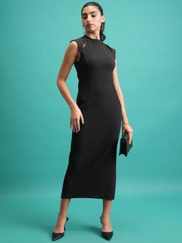 TOKYO TALKIES - Women's Black Tap Shoe Cutout Detail Dress