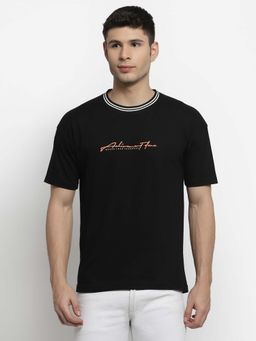 Club York - Men Black Printed T-Shirt