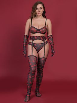 BRACHY - Women Sexy Net Printed Nightwear Baby Doll