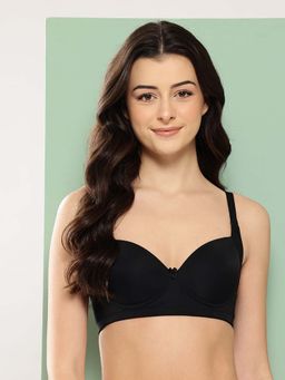 Leading Lady - Womens Solid Lightly Padded Non Wired T-Shirt Bra Black