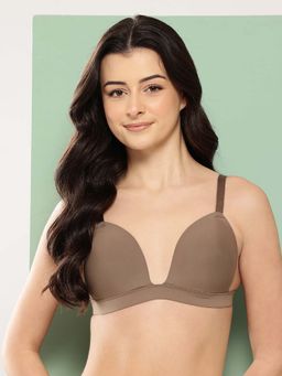 Leading Lady - Womens Solid Lightly Padded Non Wired Plunge Bra Mauve