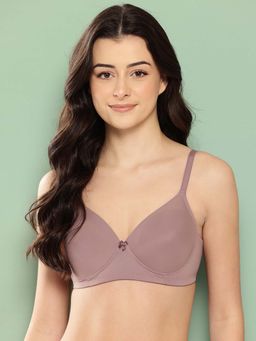 Leading Lady - Womens Solid Lightly Padded Non Wired T-Shirt Bra Brown