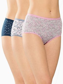 Leading Lady - Womens Printed High Rise Hipster Brief Multi-Color (Pack of 3)