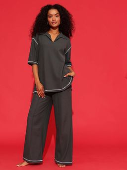 Chelvet - Grey Half Sleeve Top and Pyjama