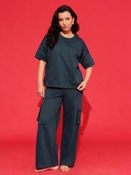 Chelvet - Navy Blue Top with Cargo Pants