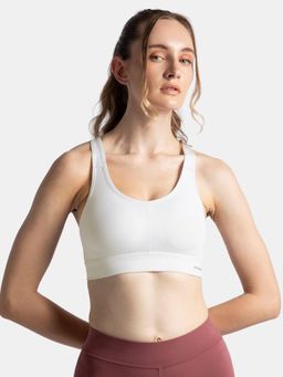 Jockey - Mi18 Wirefree Padded Soft Touch Microfiber Elastane Sports Bra - White