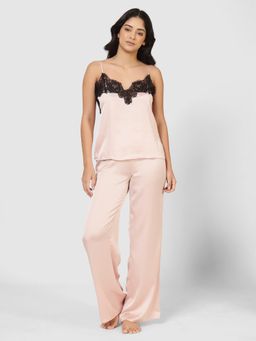 Guess - Pink Polyester Solid Women Nightsuit
