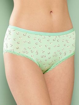 Leading Lady - Womens Printed Mid Rise Hipster Brief Green