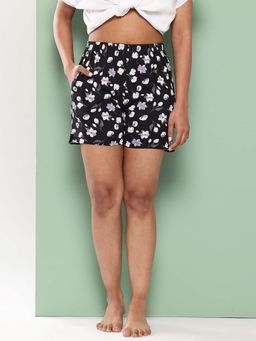 Leading Lady - Womens Cotton Printed Short Black