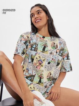 The Souled Store - Official Popeye Comics Women Oversized T-Shirt