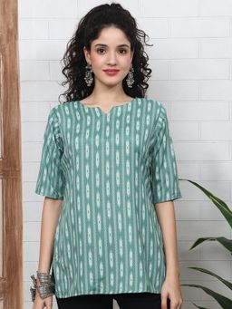 Gahan - Women Stylish Cotton Blend Printed Tunic - Green