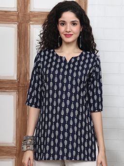 Gahan - Women Stylish Cotton Blend Printed Tunic - Black