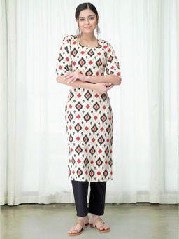 Gahan - Women Printed Regular Kurta with Pant - White