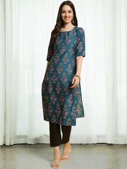 Gahan - Women Printed Regular Kurta with Pant - Teal