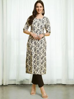 Gahan - Women Printed Regular Kurta with Pant - Grey