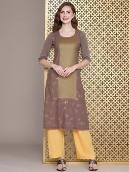 Gahan - Women Stylish Crepe Printed Straight Kurta - Taupe
