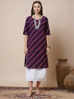 Gahan - Women Stylish Crepe Printed Straight Kurta - Multi-Color