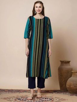 Gahan - Women Stylish Crepe Printed Straight Kurta - Multi-Color