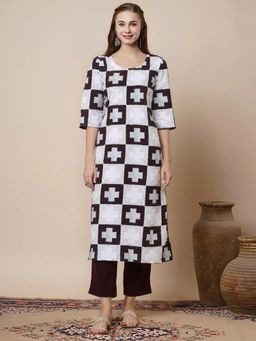 Gahan - Women Stylish Crepe Printed Straight Kurta - Multi-Color