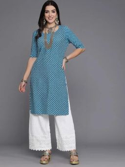 Gahan - Women Stylish Crepe Printed Straight Kurta - Blue