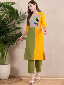Gahan - Women Stylish Crepe Printed Straight Kurta - Yellow