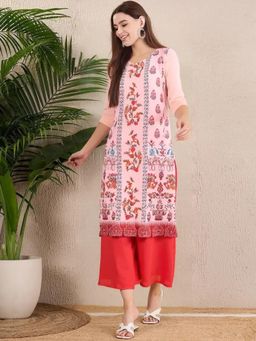 Gahan - Women Stylish Crepe Printed Straight Kurta - Pink