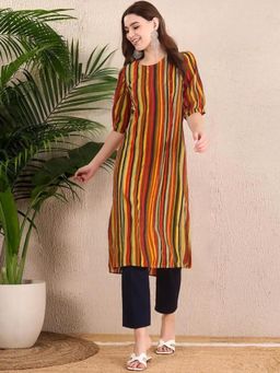 Gahan - Women Stylish Crepe Printed Straight Kurta - Multi-Color
