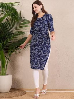 Gahan - Women Stylish Crepe Printed Straight Kurta - Blue