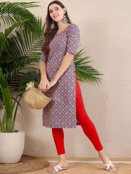 Gahan - Women Stylish Crepe Printed Straight Kurta - Blue