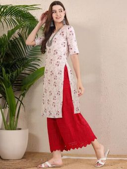 Gahan - Women Stylish Crepe Printed Straight Kurta - Beige