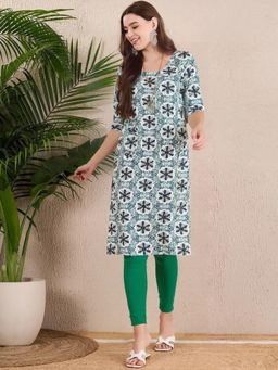 Gahan - Women Stylish Crepe Printed Straight Kurta - Green