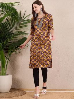 Gahan - Women Stylish Crepe Printed Straight Kurta - Multi-Color