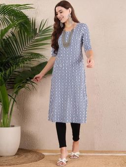 Gahan - Women Stylish Crepe Printed Straight Kurta - Blue