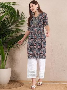 Gahan - Women Stylish Crepe Printed Straight Kurta - Multi-Color