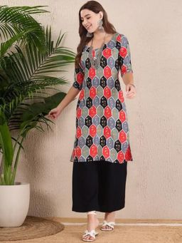 Gahan - Women Stylish Crepe Printed Straight Kurta - Multi-Color