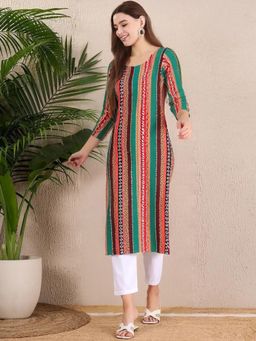 Gahan - Women Stylish Crepe Printed Straight Kurta - Multi-Color