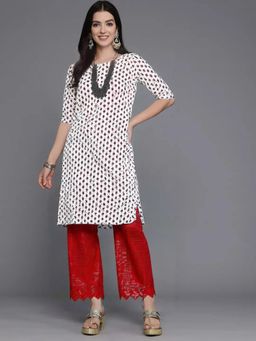 Gahan - Women Stylish Crepe Printed Straight Kurta - White